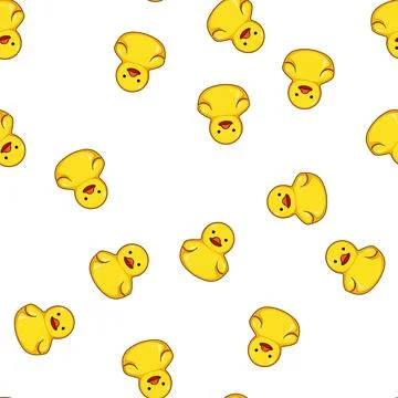 Pattern Yellow rubber duck toy for bath time fun Stock Illustration