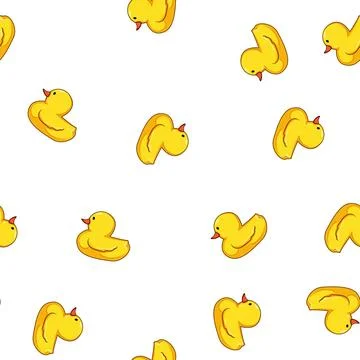 Pattern Yellow rubber duck toy for playing and bathing Stock Illustration
