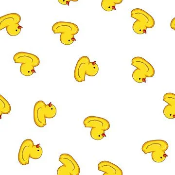 Pattern Yellow rubber duck toy for children bath time Stock Illustration