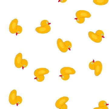 Pattern yellow rubber duck toy for child bathing playtime Stock Illustration