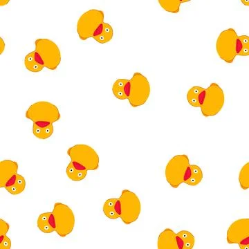 Pattern yellow rubber duck toy for children bath time Stock Illustration