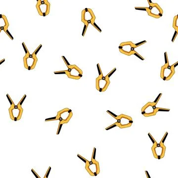 Pattern Yellow spring clamp gripping tool for construction イラスト素材