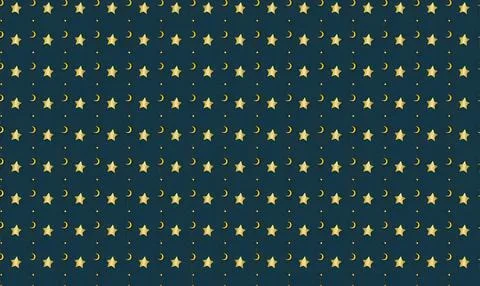 Pattern of yellow stars on dark blue background Stock Illustration