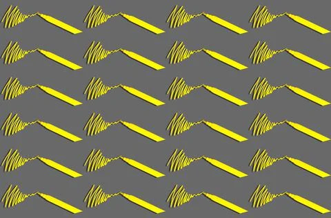 A pattern with a yellow stroke from a yellow felt-tip pen on a gray backgroun 스톡 사진