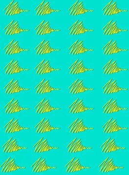 A pattern with a yellow stroke from a yellow felt-tip pen on a turquoise back 库存照片