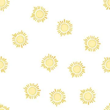 Pattern yellow sun cartoon vector 스톡 일러스트
