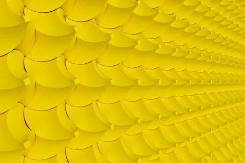 Pattern of yellow twisted pyramid shapes Stock Illustration