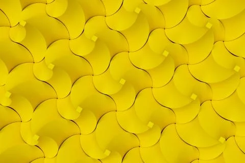 Pattern of yellow twisted pyramid shapes Stock Illustration
