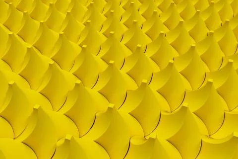 Pattern of yellow twisted pyramid shapes Stock Illustration