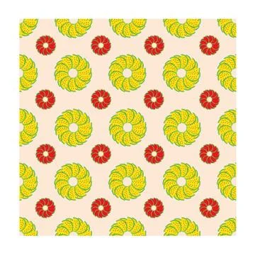 Pattern Yellow Watermelon Slice are Circular Stock Illustration
