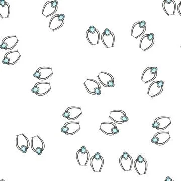 Pattern young boho earrings cartoon vector 库存插图