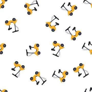 Pattern young electric scooter cartoon vector Ilustração Stock
