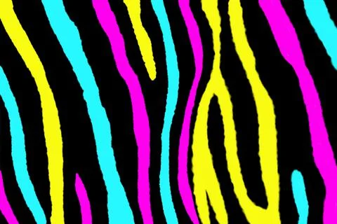 Pattern with zebra print. Black and colorful gradient background.	 Stock Photos