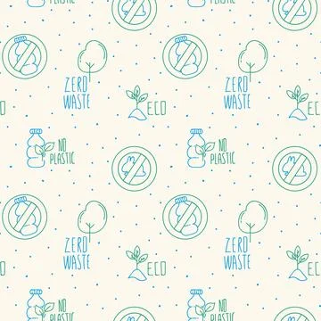 The pattern is zero waste. The concept of life is zero waste, sustainable for Stock Illustration