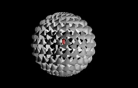 Patterned abstract sphere art. Enclosed, enclosed concept. The black doe. Bei Stock Illustration