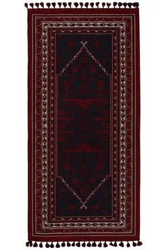 Patterned Afghan rugs on a white background Stock Photos