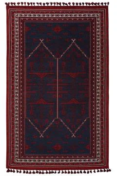 Patterned Afghan rugs on a white background Stock-Fotos