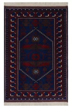 Patterned Afghan rugs on a white background Stock Photos