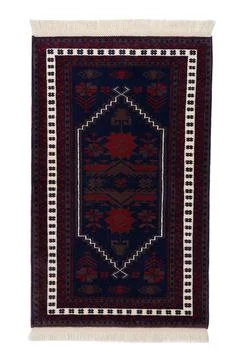 Patterned Afghan rugs on a white background Stock Photos