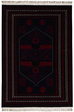 Patterned Afghan rugs on a white background Stock Photos