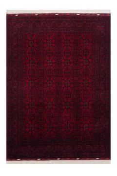 Patterned Afghan rugs on a white background Stock Photos