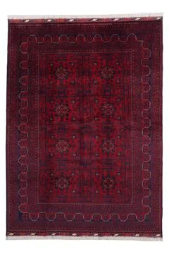 Patterned Afghan rugs on a white background Stock Photos