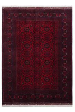 Patterned Afghan rugs on a white background Foto stock