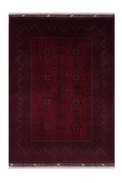 Patterned Afghan rugs on a white background Stock Photos