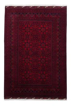 Patterned Afghan rugs on a white background Stock Photos