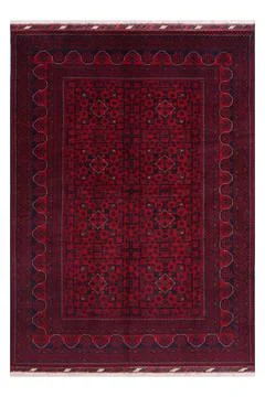 Patterned Afghan rugs on a white background Stock Photos