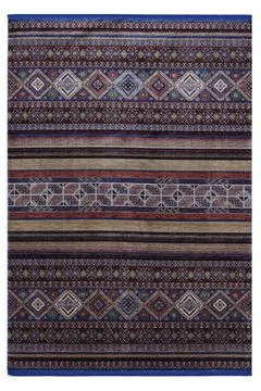 Patterned Afghan rugs on a white background Stock Photos