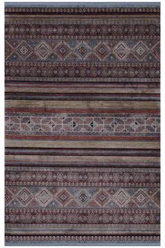 Patterned Afghan rugs on a white background Stock-Fotos