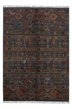 Patterned Afghan rugs on a white background Stock Photos