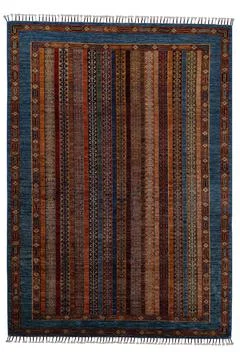 Patterned Afghan rugs on a white background Stock Photos