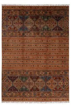 Patterned Afghan rugs on a white background Foto stock