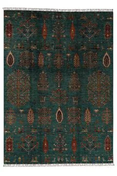 Patterned Afghan rugs on a white background Stock Photos