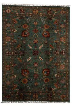 Patterned Afghan rugs on a white background Stock-Fotos