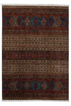 Patterned Afghan rugs on a white background Stock Photos