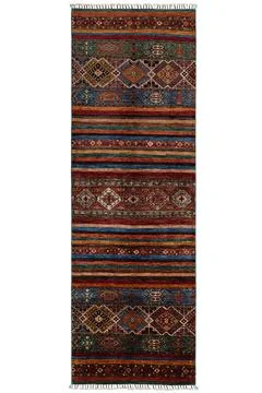 Patterned Afghan rugs on a white background Stock Photos