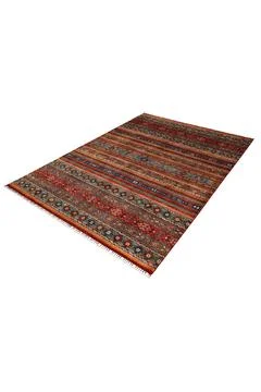 Patterned Afghan rugs on a white background Stock Photos