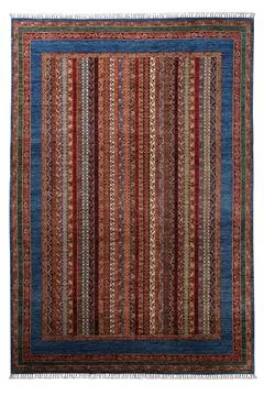 Patterned Afghan rugs on a white background Stock Photos