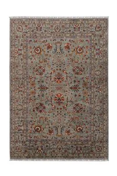 Patterned Afghan rugs on a white background Stock Photos