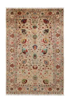Patterned Afghan rugs on a white background Stock Photos
