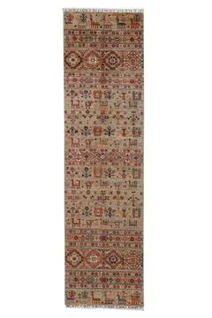 Patterned Afghan rugs on a white background Foto stock