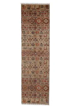 Patterned Afghan rugs on a white background Stock Photos