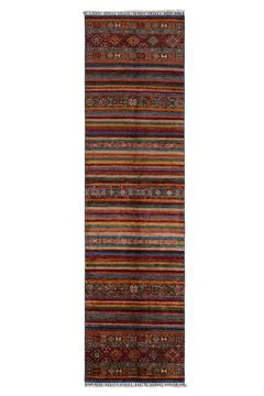 Patterned Afghan rugs on a white background Stock Photos