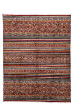 Patterned Afghan rugs on a white background Stock Photos