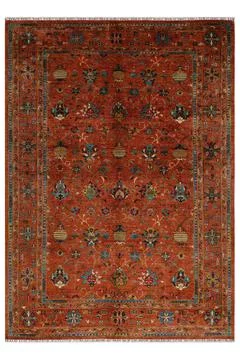 Patterned Afghan rugs on a white background Stock Photos