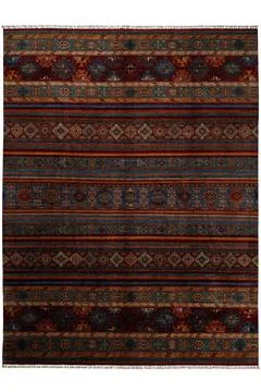Patterned Afghan rugs on a white background Stock Photos