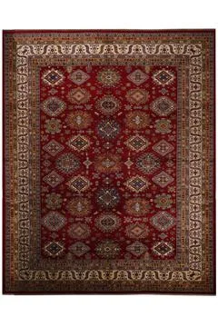 Patterned Afghan rugs on a white background Stock Photos